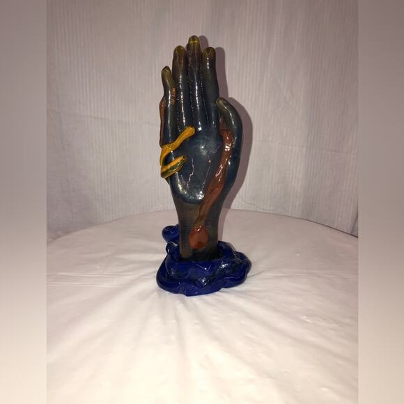 French Art Nouveau Style Art Glass Hand - Picture 1 of 9